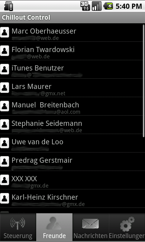 Chillout Control Android Freunde